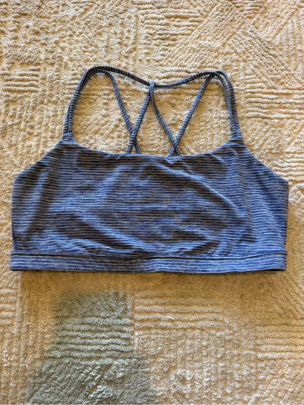 GapFit Blue Striped Strappy Back Sports Bra Size Large
